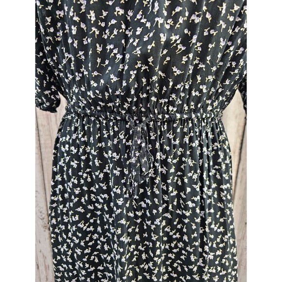 PLK Women's 6 Auguste Off Shoulder Tie Waist Hi Slit Black Rayon Maxi Dress EUC‎ - Picture 3 of 9